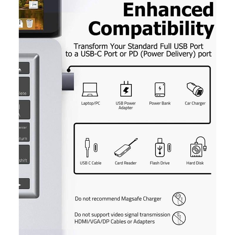 Big-E USB-C Female to USB 3.0 Male OTG (10Pack) Compatible
