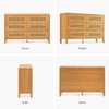DWVO Natural Rattan 6 Drawer Dressers - Oak Wooden Dresser
