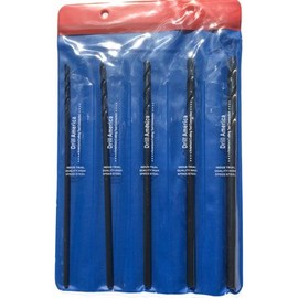 Qualtech One Set, 1/4" - 1/2" X 12" Hss Black Oxide Aircraft Extension Drill Bit Set, Plastic Case Pouch, Poua/Cx12, Flute Length: 2-3/4"; Overall Length: 12";