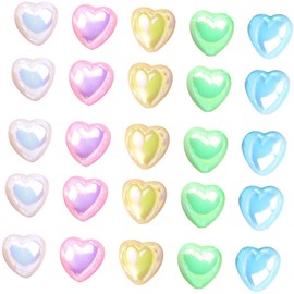 Baluue 500pcs Nail Pearl Diamond Decor Heart Shape Rhinestones for Nail Art DIY