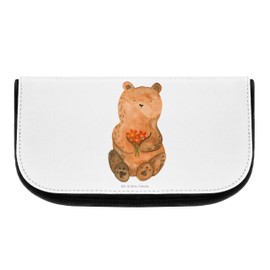 Mr. & Mrs. Panda Thank You Bear Cosmetic Bag, White, Hand Drawn