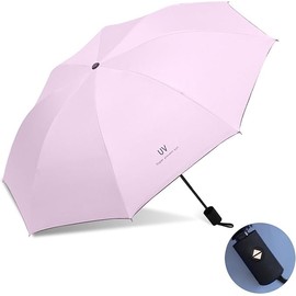 CarsMinders Windproof Travel Umbrella with 16 Sturdy Ribs,Compact and Foldable,One-Touch Automatic Opening and Closing Handle,Lightweight,Strong,and Portable (Pink)