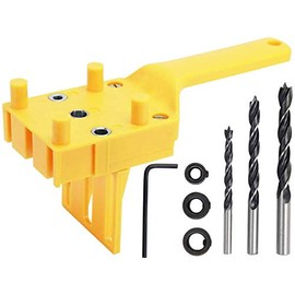Yakamoz Handheld Dowel Jig Kit Doweling Jig Hole Drill Guide Joint Woodworking Tool with 6 8 10mm Drill Bits