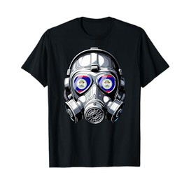 Mens Belizean Flag Belize Pride Heritage Man Gas Mask T-Shirt