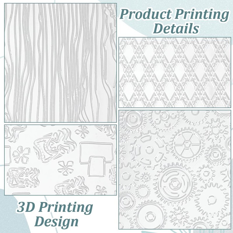 HOBBIESAY 24Pcs Polymer Clay Texture Sheets 17.8x25.5cm Clay Texture Mats