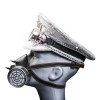 GIFTSHOP101 White Sequins Steampunk Captain Cap Kaleidoscope Goggle Silver Party