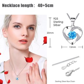 NEWUPZSI Real Eternal Rose Flower Jewellery Blue Gift Women with Splitter Necklace Preserved Rose for Valentine's Day, Mother's Day