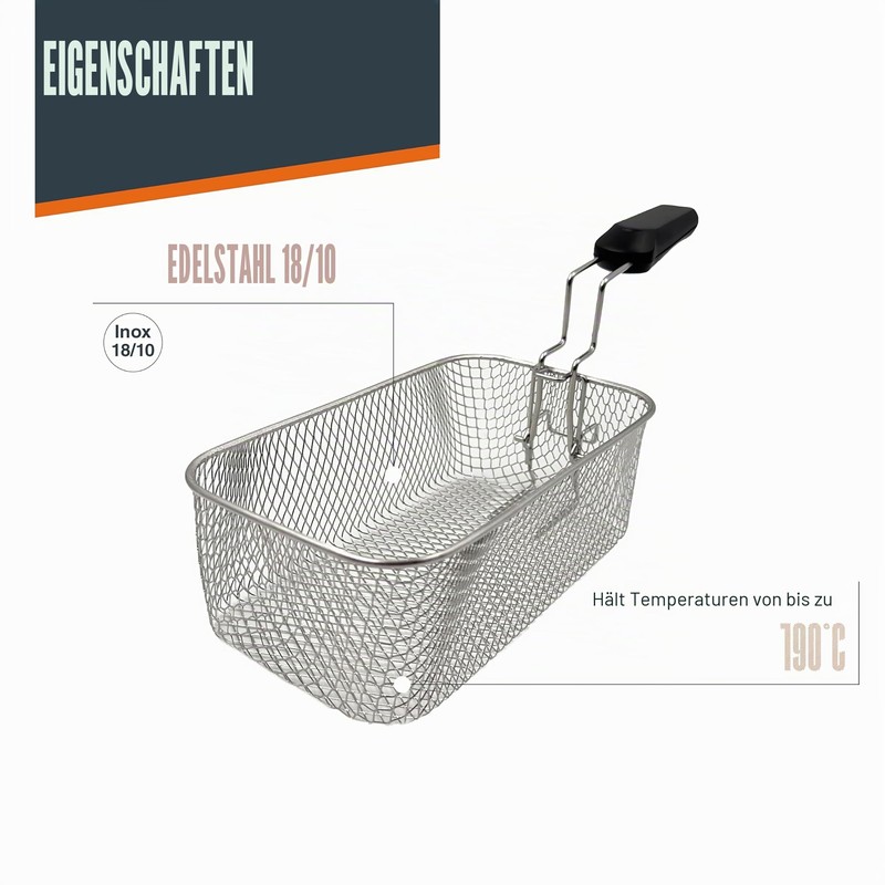 Lacor - R69135A - Ergo Frying Basket, 18/10 Stainless Steel,