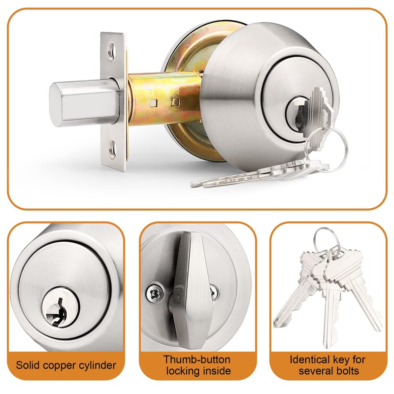 Probrico (4 Pack Keyed Alike (Combo Packs) Single Cylinder Deadbolts