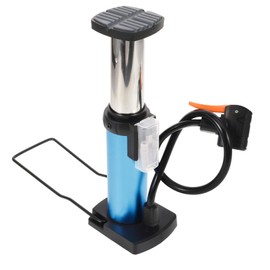 KOMBIUDA Cycling Pump Portable Mini Floor Pump Foot Activated Aluminum Alloy Bike Tire Multi-valves Size Blue