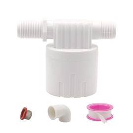 1/2'' Float Valve, Automatic Float Valve Water Level Control Floating Ball Valve Auto Fill Shut Off Water Float Valve for Water Tanks, Fountains, Swimming Pools, Aquarium, Livestock Tanks (Side inlet)