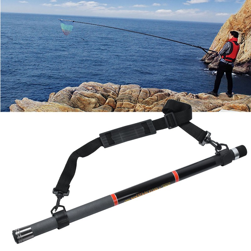 Retractable Lightweight Fishing Landing Net Rod Round Stretch Brail Pole
