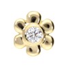 Piercingline® 18 K Gold Plated Crystal Flower Nose Studs |