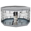 PJYuCien Dog Playpenr，8 Panels 30”H Dog Playpen with Gery Bottom
