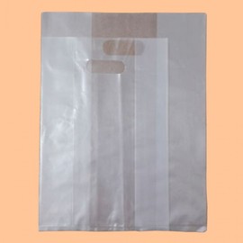 Large PE Transparent Ring Handle Shopping Bags for Clothing Packaging 100 Count