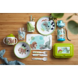 HABA 305146 – Dinos, Children's Bowl Melamine with Dino Motif, for the Dishwasher, Does Not Slide, White