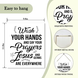 Wash Your Hands and Say Your Prayers Sign, Wooden Picture Frame Home Wall Decor, Christian Gifts for Friends Family Coworker, Wall Art Hanging Wall Plaque Home Sign for Restroom Bathroom Toilet -29