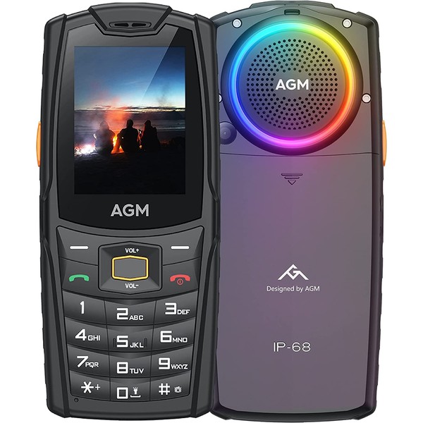 AGM M6 Senior Mobile Phone Without Contract, Button Mobile Phone Dual SIM 4G 2.4 Inch Screen with Large Font, 109 dB Speaker, Speaker, Outdoor Mobile Phone, Easy to Use, 19 Languages, 2500 mAh, Mobile Ph