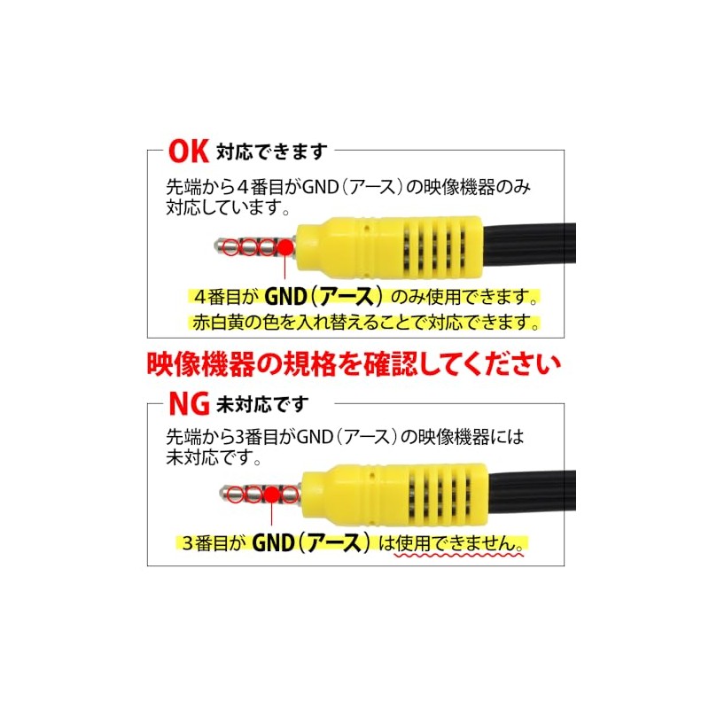 KAUMO RCA to 4 Pole 3.5mm Mini Plug Converter Cable