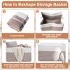 75L Large Blanket Storage Basket with Handles - White &
