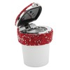 Car Ashtray DiamondStudded Smokeless Container with LED Light Indicator Multifunctional
