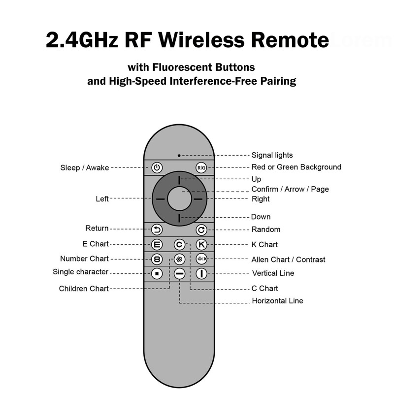 Elite Digital Visual Acuity Eye Chart Remote Control – Compatible