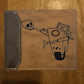 Leather Customs Hamlet Claptrap - Borderlands Leather Wallet Bifold Premium Quality NEW