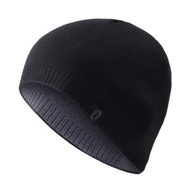 Gearwear Sports Hat, Reversible Style Double Layer Bright Smooth Durable Solid Reversible Simple Style Hat Beanie for Running Hat, Cycling, Skull, Skiing, Jogging, Hiking for Men Women Winter, black