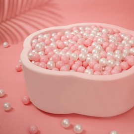 Heopeis Ball Pit Balls Crawl Balls Crush Proof Plastic Ball for Infant Ball Pit Children's Toy Balls Pearl Ocean Balls, 2.2inches,100Pcs (Pink/Pearl White)