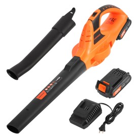 COMOWARE Cordless Leaf Blower, 21V Electric Cordless Leaf Blower with Batteries and Charger, 2 Speed Mode Battery Powered Leaf Blower for Dust Leaf Blowing Lawn Care Patio Cleaning