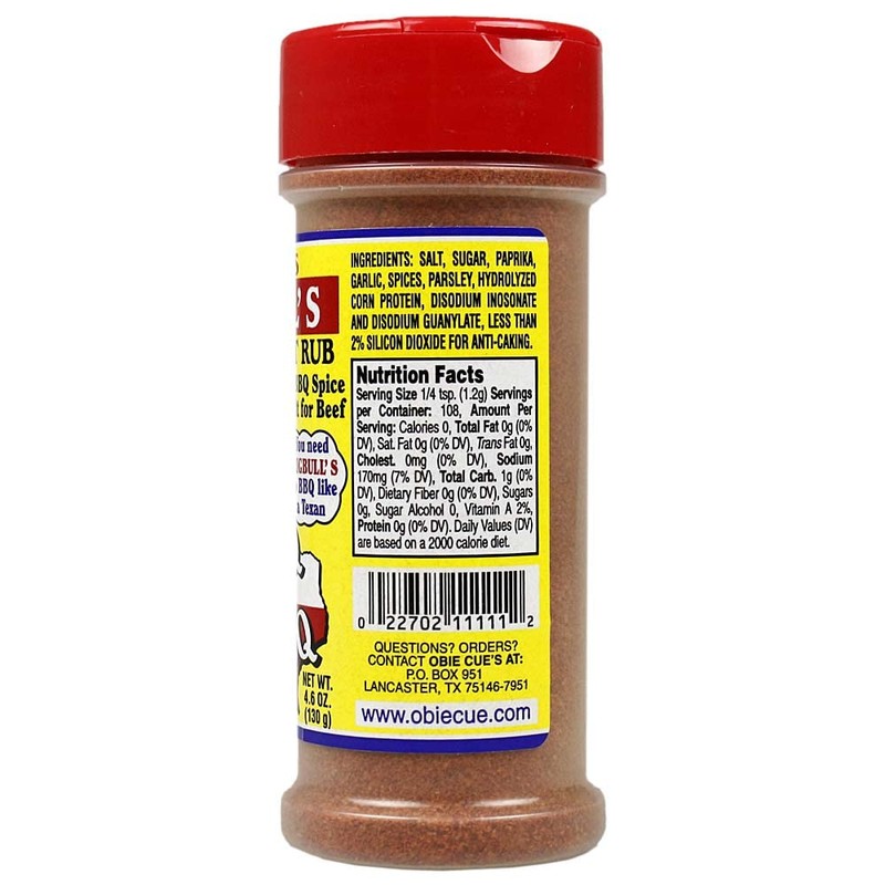 Obie-Cue's BigBull's Texas Brisket Rub, The BBQ Spice Built for