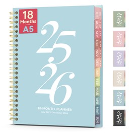 July 2025 - Dec 2026 Planner, Forvencer Academic Planner 2025-2026, 18 Month Weekly & Monthly Agenda Planning Book, 6" x 8", Daily Calendar with Tabs, School College Teacher Student Planner, Blue