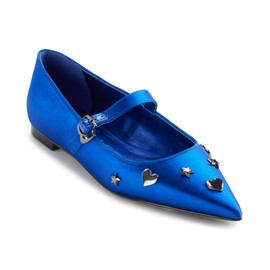 Karl Lagerfeld Paris Women's Veyda Everyday Mary Jane Flat Sandal, Cobalt, 9