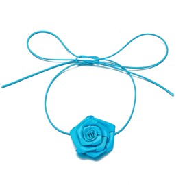 Wendalern Gothic Flower Choker Necklace Vintage Black Rose Flower Collar Necklace Long Ribbon Flower Lace Necklace Thin Ribbon Bow Tie Choker Necklace Cosplay Costume Jewellery for Women Girls, Zinc,