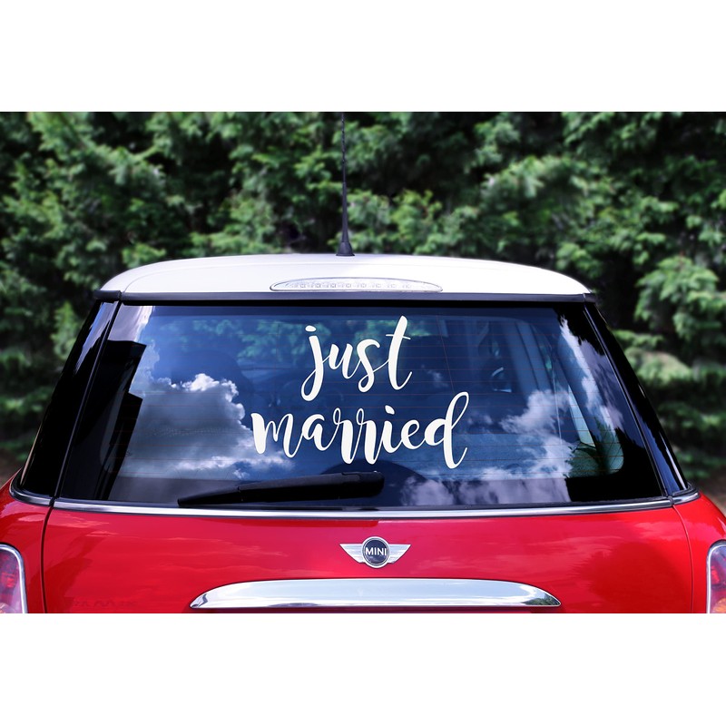 Miss Pretty London Wedding day car sticker - Just married,