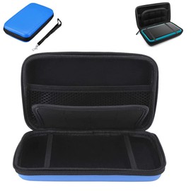 SILCOSTAR Carry Travel Storage EVA Hard Protective Case Cover for 2DS XL Console / 3DS XL & Accessories with Double Zipper and 8 Game Holders for 2DS XL / 3DS XL Game (Blue)