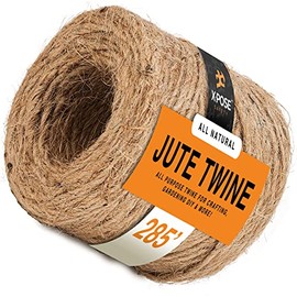 Jute Twine - Brown Roll Jute Twine 1Ply 285Ft for Crafts Soft Yet Strong Natural Jute String Burlap String for Packaging, Wrapping,Packing Materials Decorative Rope Cord for Hanging Craft Ornaments