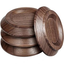 Piano Caster Cups Black Walnut Wood Caster Cups Coasters for Upright Piano