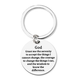 Sisadodo Inspirational Encouragement Gift for Friend Serenity Prayer Gifts for Him Her Religious Gifts Keychain for Women sobriety addiction recovery gift for Men Birthday Gift for Boys Girls