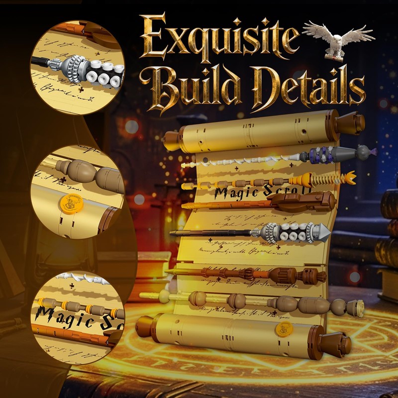 Sosuy Magic Scroll Wand Building Blocks Set — Wizard Scroll