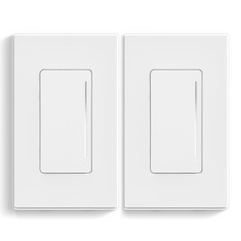 ELEGRP Dimmer Switch, Touch Dimmer Light Switch for LED Lights 150W, INC/HAL 450W, Single Pole & 3 Way LED Dimmer Switch, Needs Neutral Wire, Wall Plate Included, UL Listed, 2 Pack, Matte White