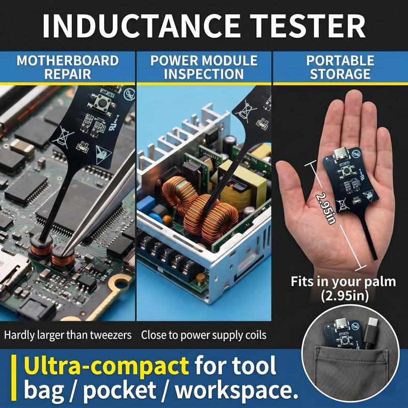 Type-C Inductance Tester Motherboard Coil Tester, in-Circuit Electromagnetic Inductance Tool