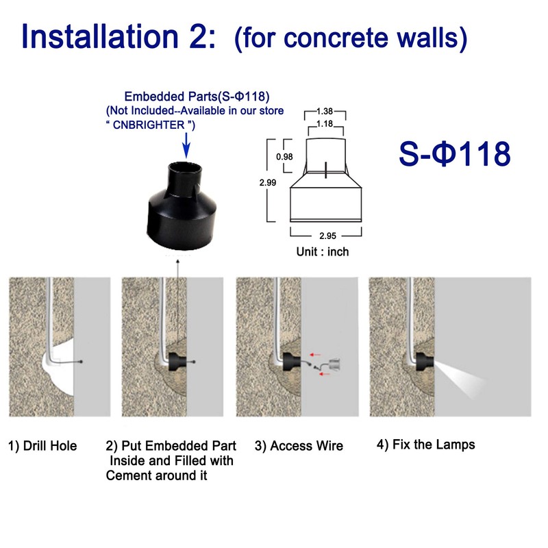 CNBRIGHTER LED Step Lights Outdoor Indoor,1W 12V-24V DC, Waterproof IP67,Aluminum,3000K