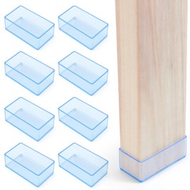 (8 PCS) 2x4 Wood Post Rubber End Caps (1.57" x 3.15") – Waterproof and Weather-Resistant Rubber Caps for Table Legs, Chair Legs, Armrests, and Outdoor Lumber Posts (Transparent)