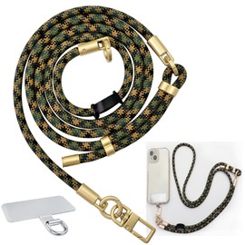 DAOSUN Phone Lanyard Crossbody, 3 in 1 Detachable Anti Theft Cell Phone Cross Body Strap |Wrist Strap & Neck Lanyard with Tether Tab for Women and Men (Camouflage)