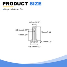 sourcing map 12Pcs 1/8" x 3/8" Single Hole Clevis Pins, 304 Stainless Steel Flat Head Clevis Pins Hitch Pin for Trailer Latch, Mechanics Repair, Furniture Installation, Industrial Equipment