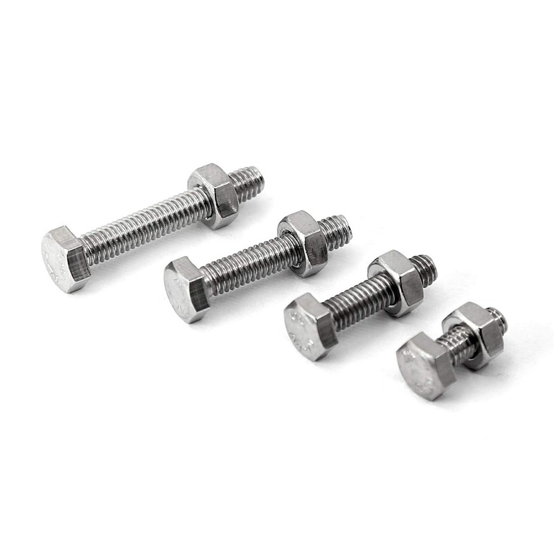 M4 304 Stainless Steel Hexagonal Screws Bolts and Nuts Set,