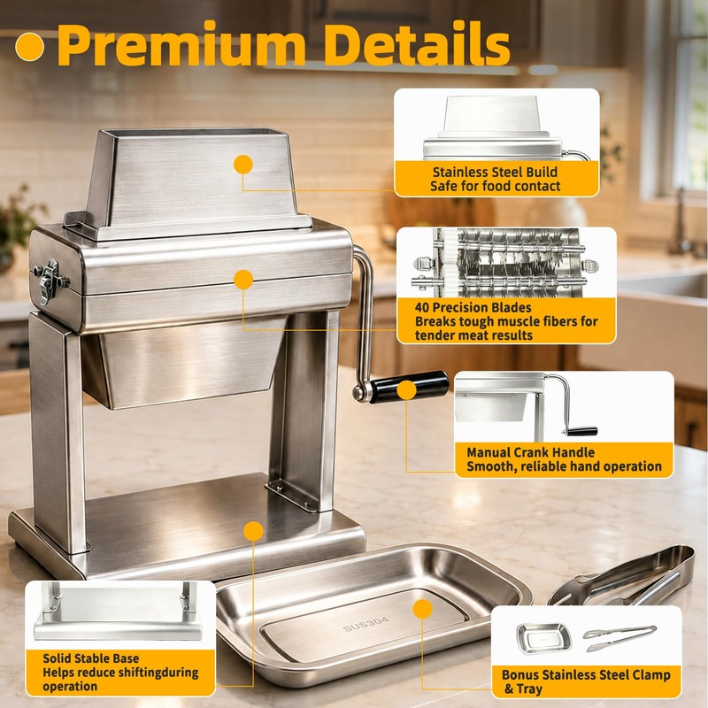 7 Inch Commercial Meat Tenderizer Machine