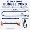 40 inch Bungee Cords with Hooks, 4 Pack Outdoor Heavy