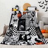 Halloween Black Gothic Throw Blanket Pumpkin Crow Festival Themed Blanket